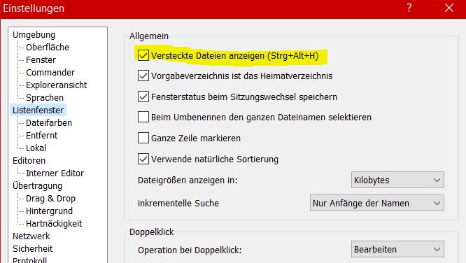 WinSCP versteckte Datei anzeigen für htaccess